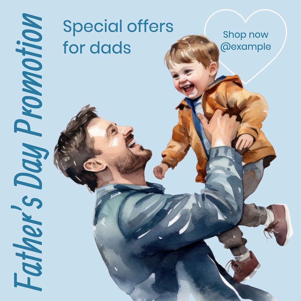 Father's day promotion Instagram post template, editable social media design