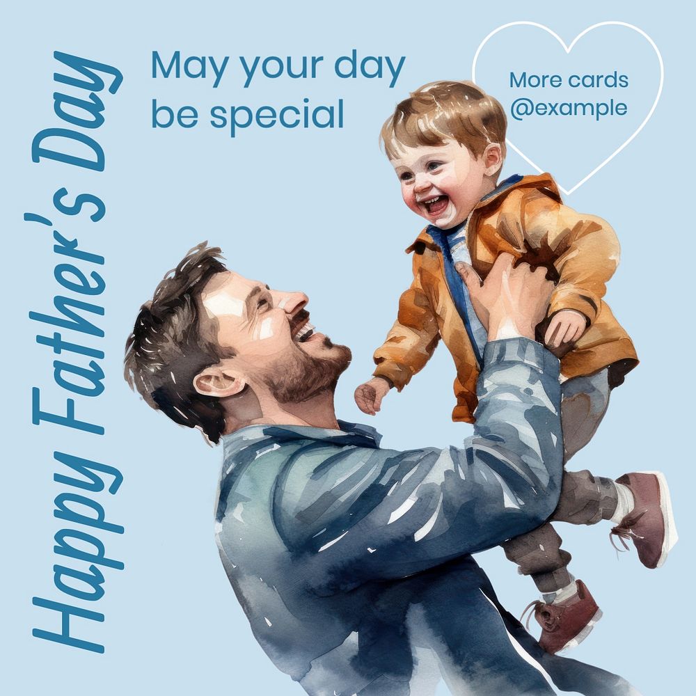 Father's day Instagram post template, editable social media design