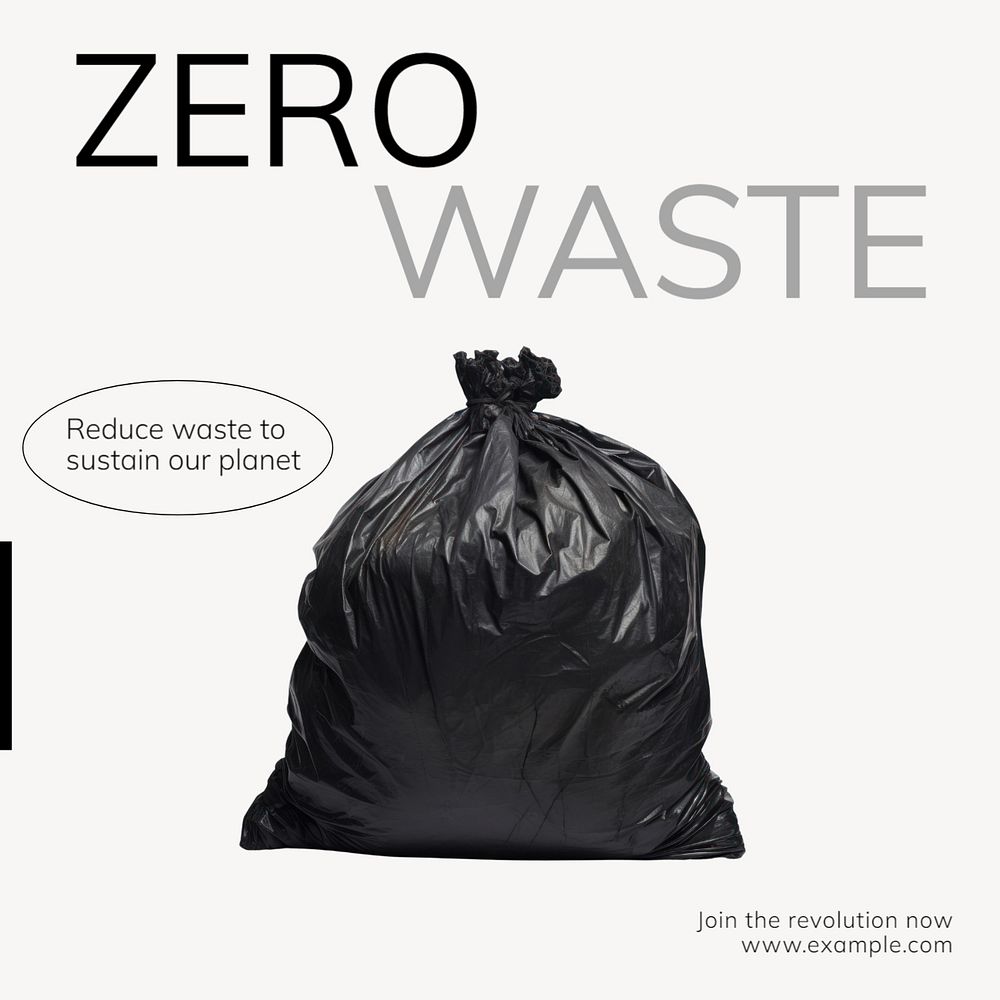 Zero waste Instagram post template, editable social media design