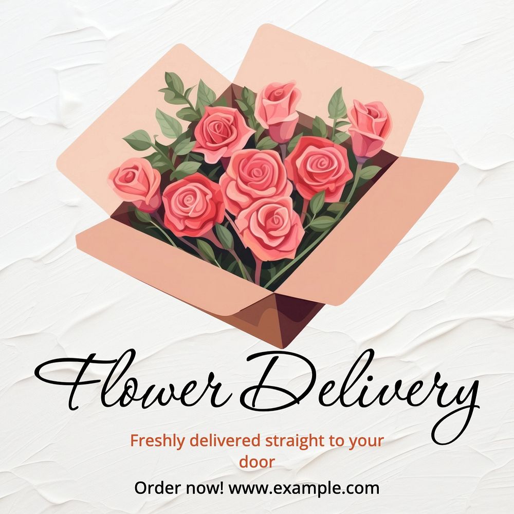 Flower delivery Facebook post template, editable design