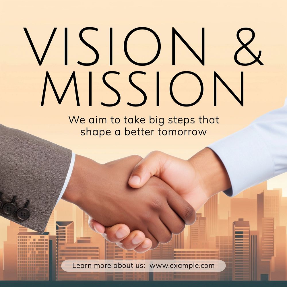 Company vision & mission Facebook post template, editable design