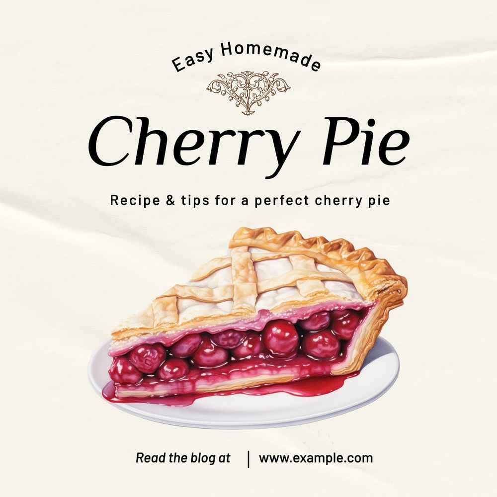 Cherry pie post template, editable social media design