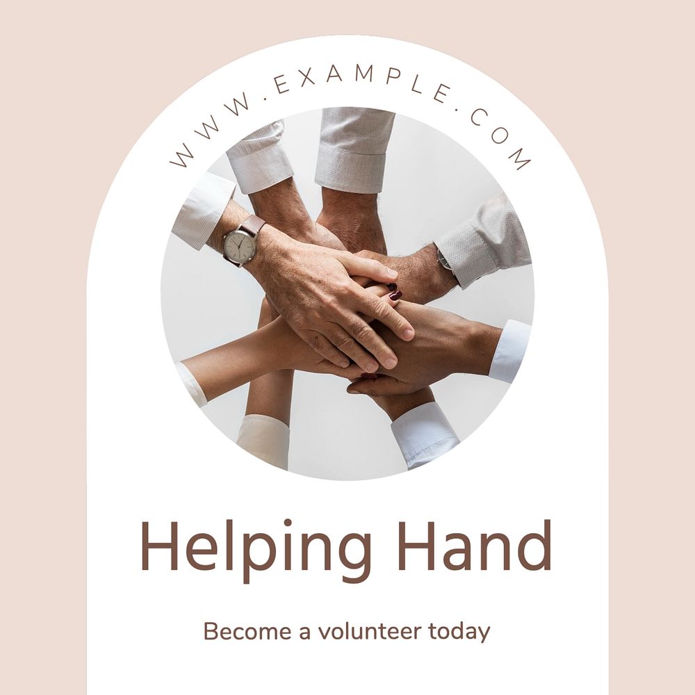 Helping hand Facebook post template, editable design