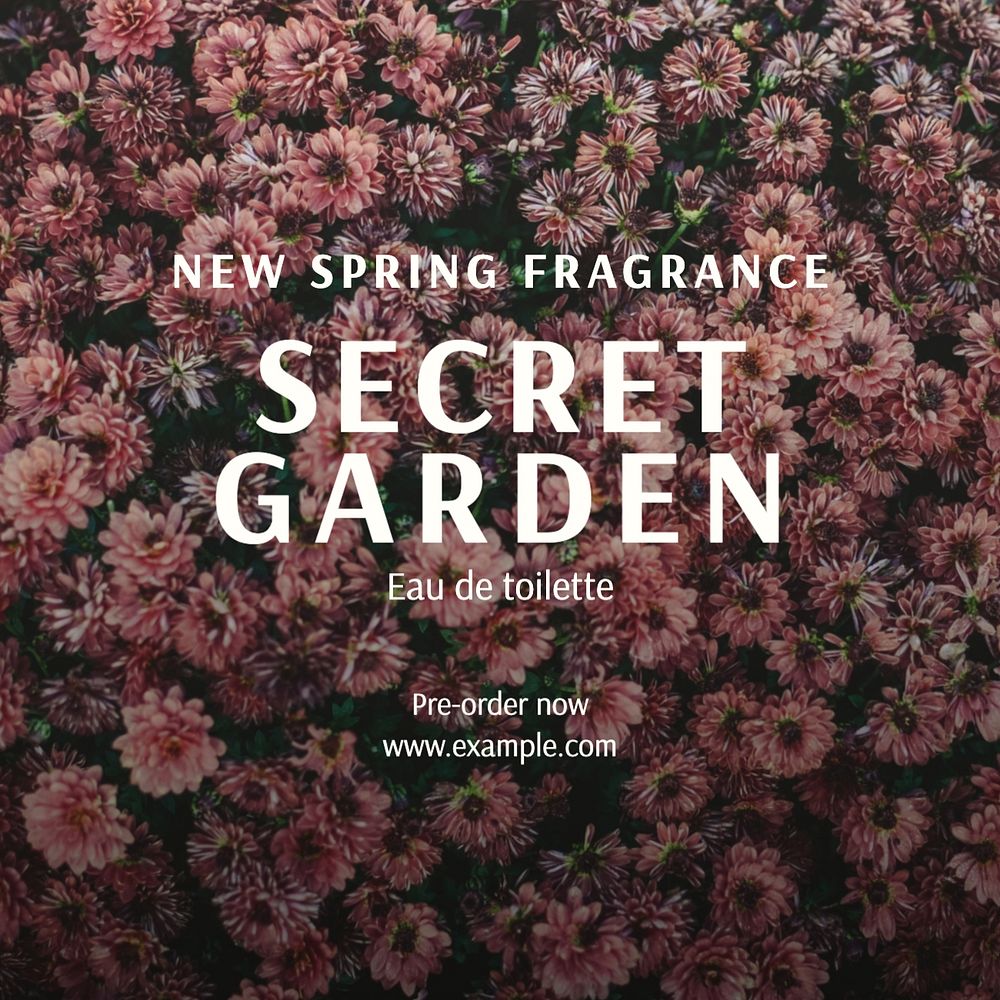 Spring fragrance Instagram post template, editable social media design