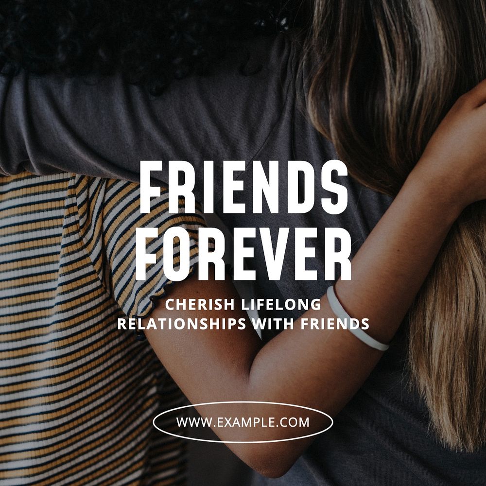 Friends forever Instagram post template, editable social media design