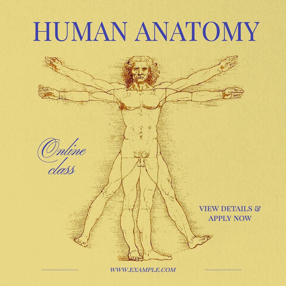 Human anatomy Facebook post template, editable design