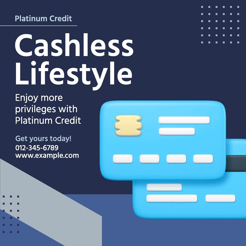 Cashless lifestyle Facebook post template, editable design