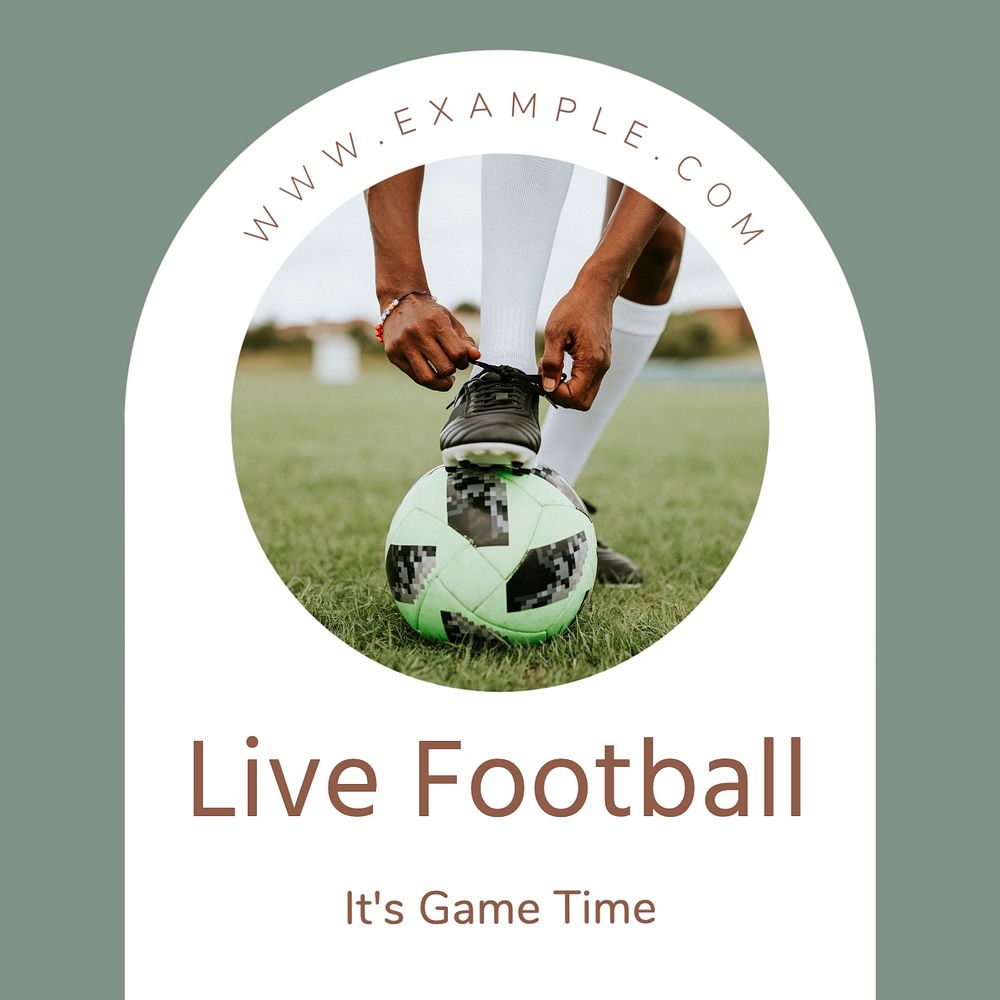 Live football Facebook post template, editable design