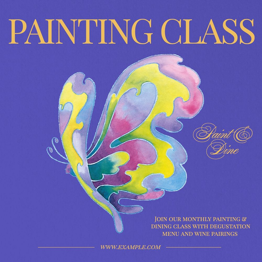 Painting class Facebook post template, editable design