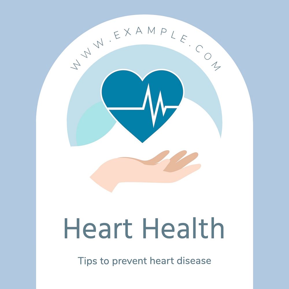 Heart health Facebook post template, editable design