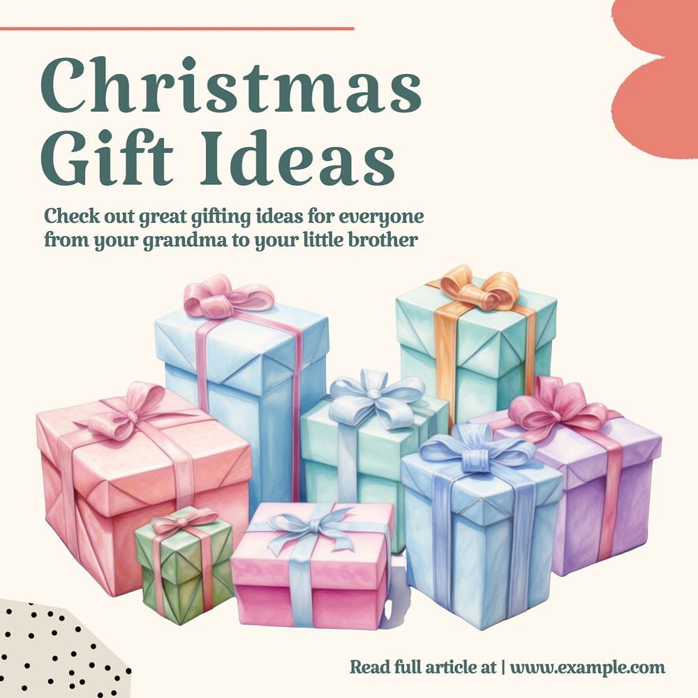 Christmas gift post template, editable social media design