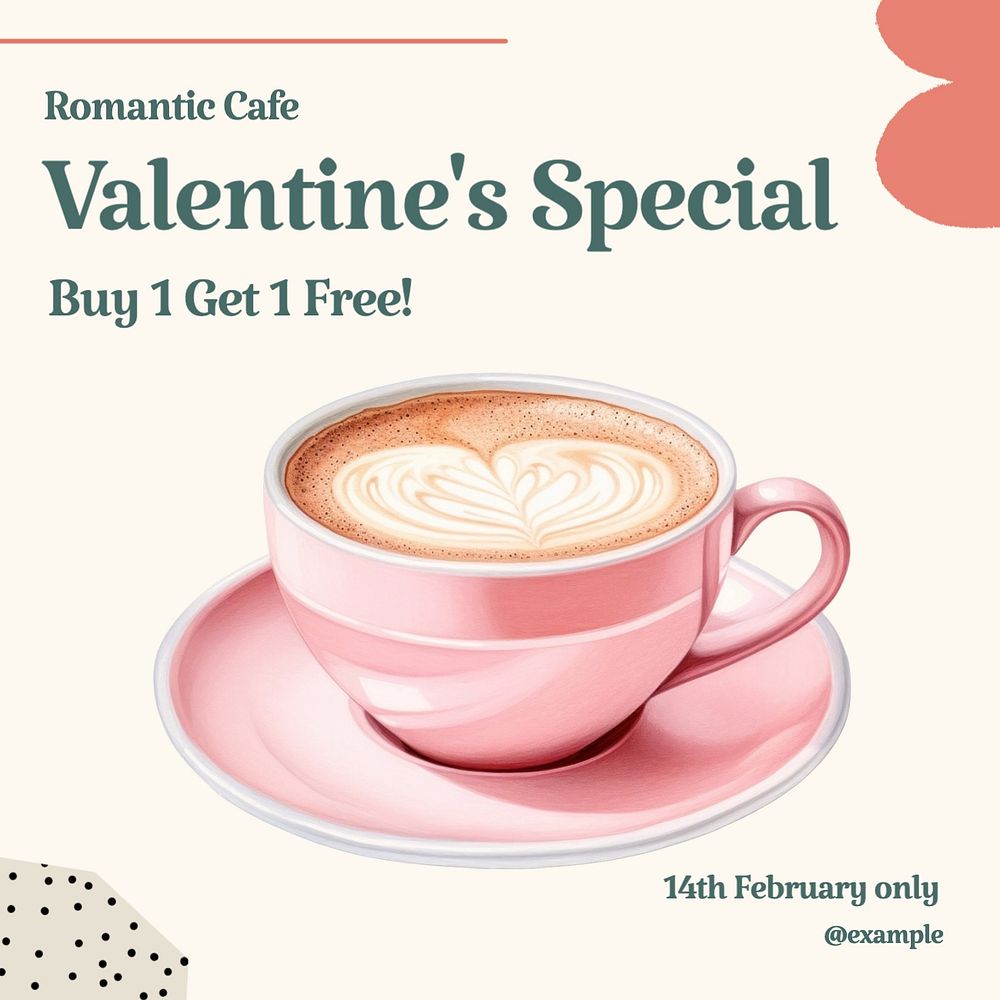 Valentine's special post template, editable social media design