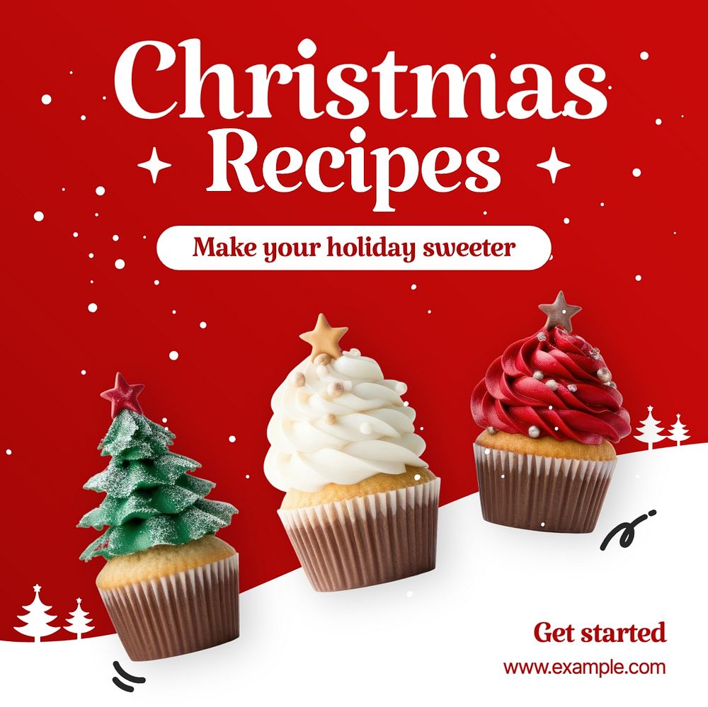 Christmas recipe Instagram post template, editable social media design