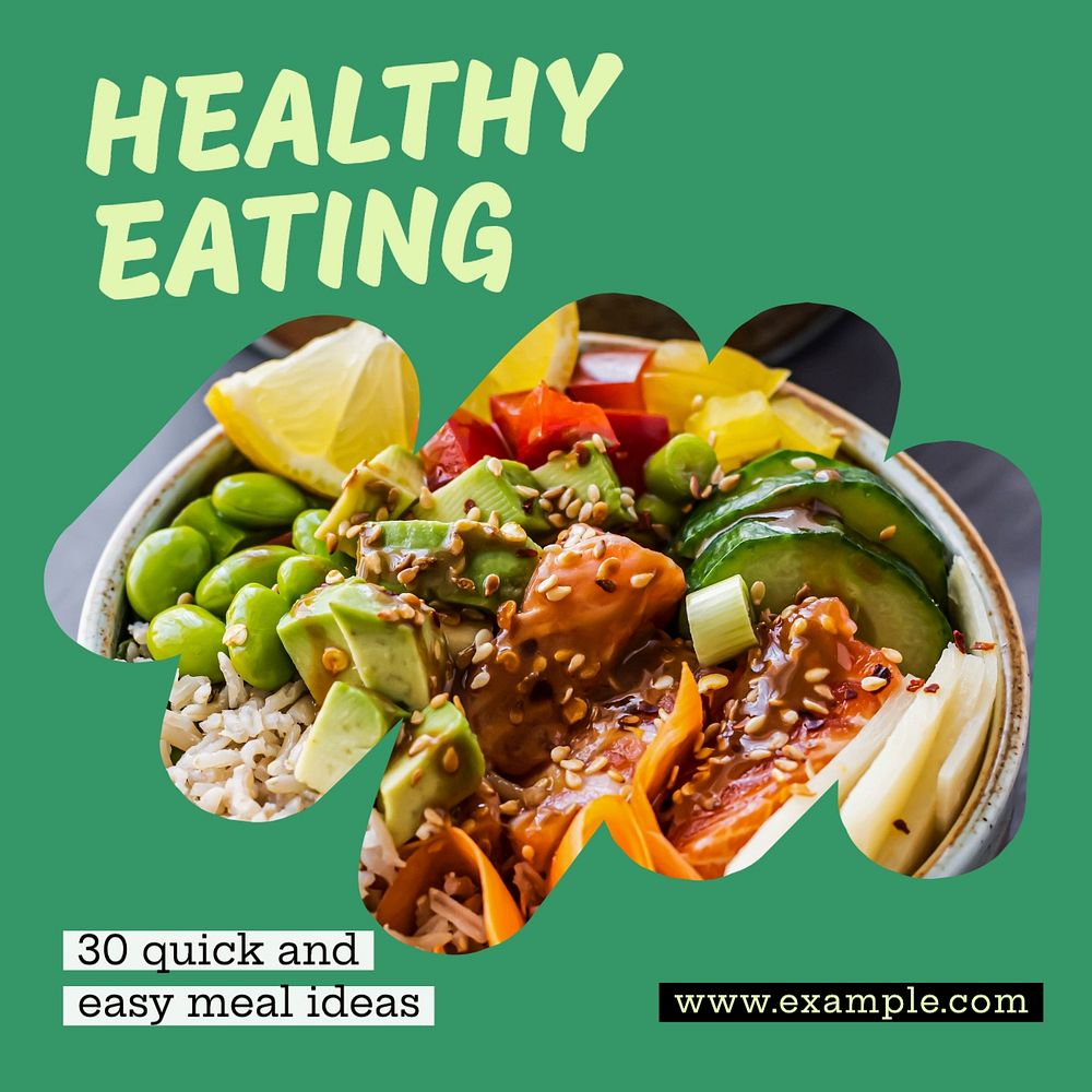 Healthy eating Facebook post template, editable design