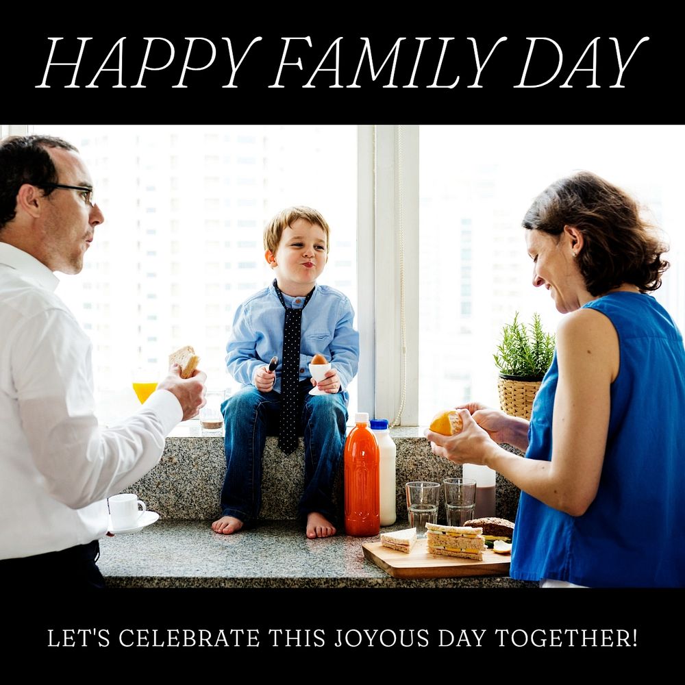 Happy family day Facebook post template, editable design