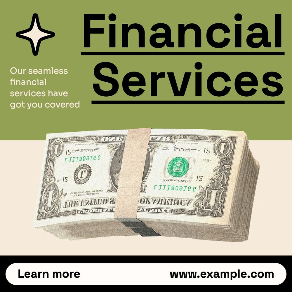 Financial services Facebook post template, editable design