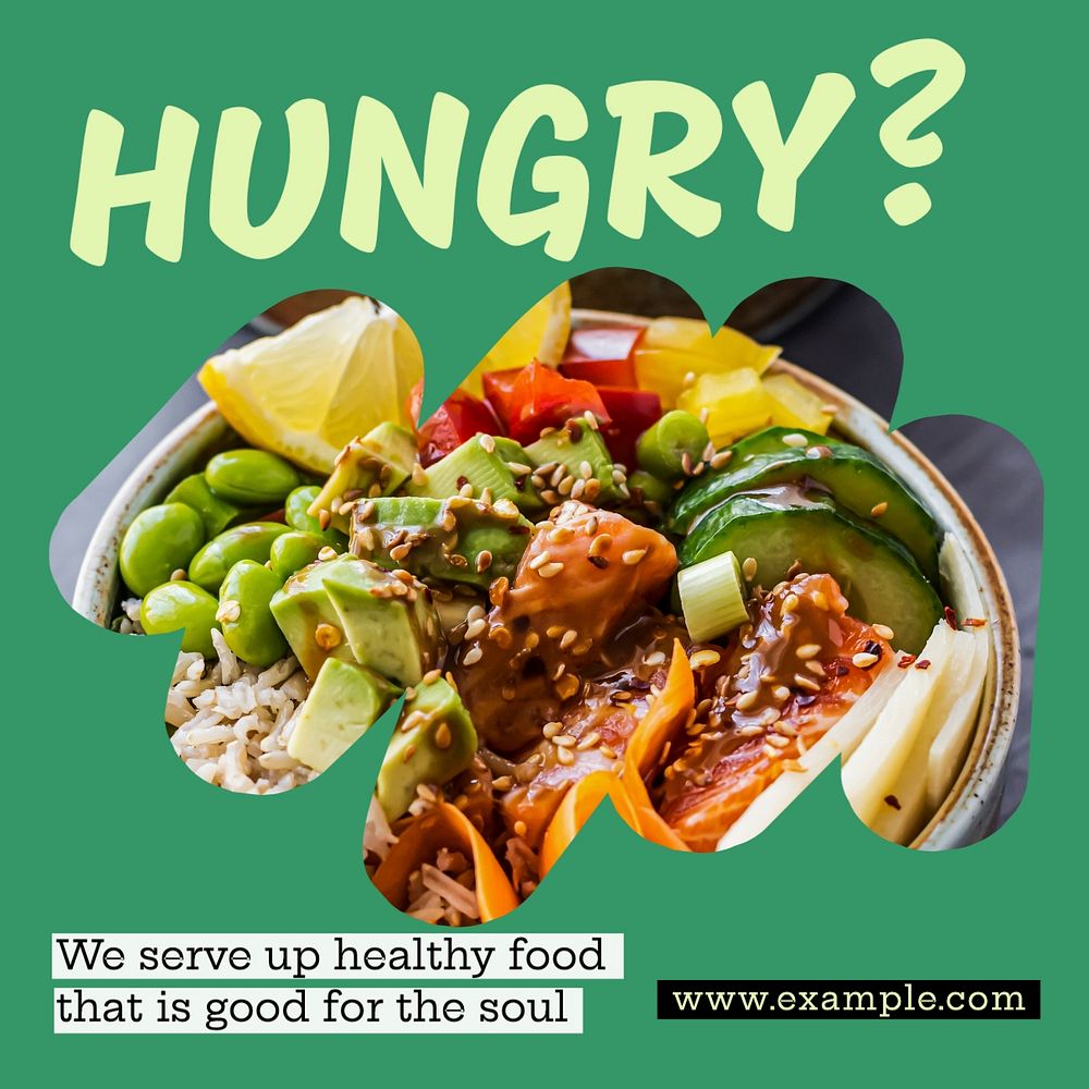 Healthy food Facebook post template, editable design