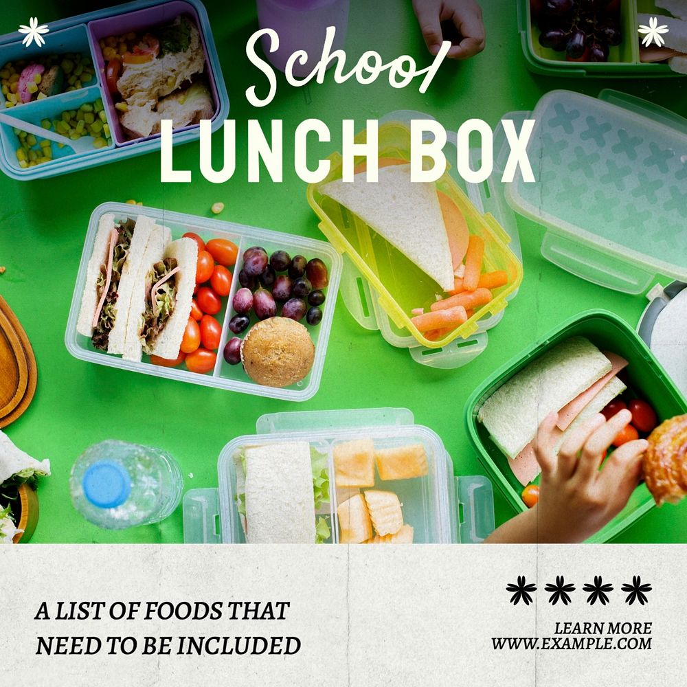 School lunch Facebook post template, editable design