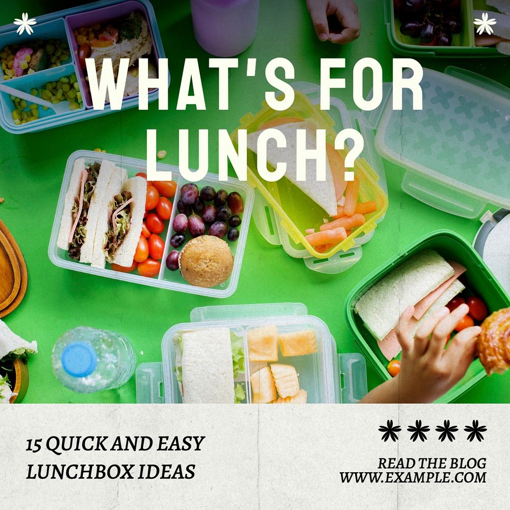 Whats for lunch ideas Facebook post template, editable design