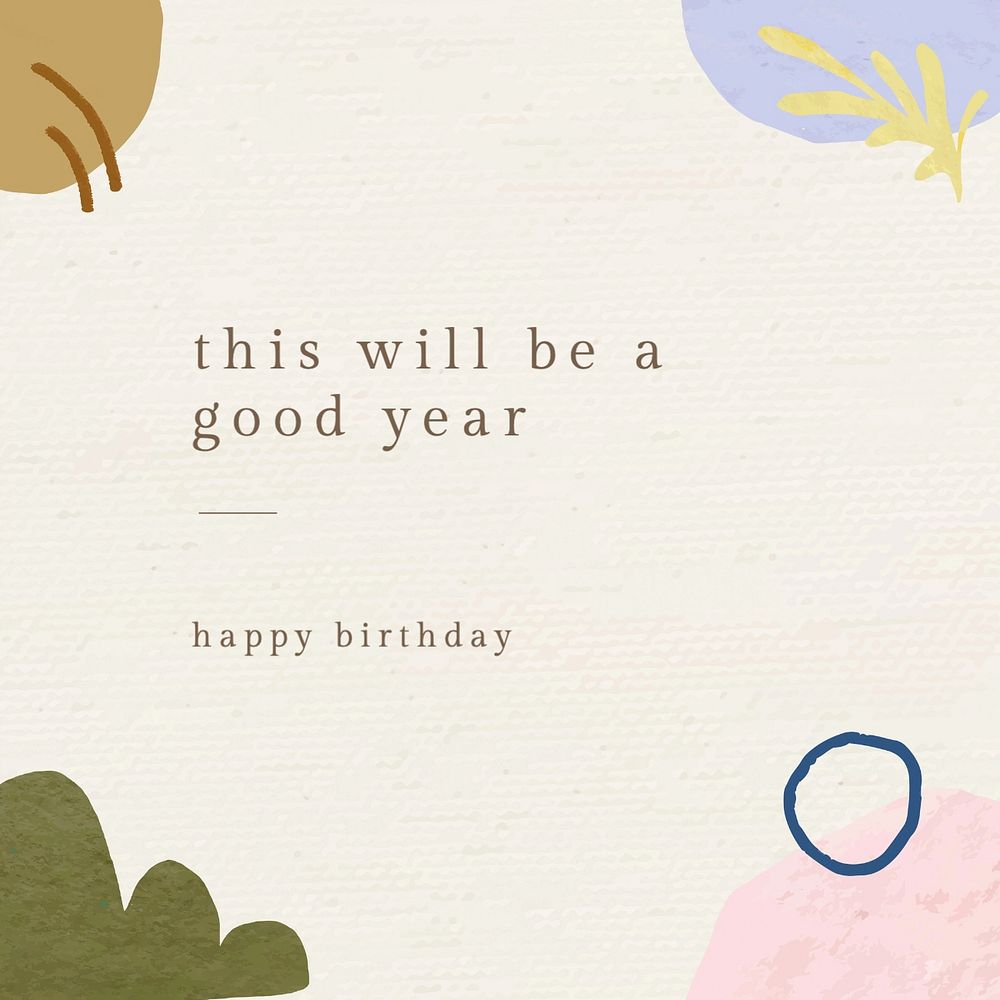 Happy birthday Instagram post template, editable text