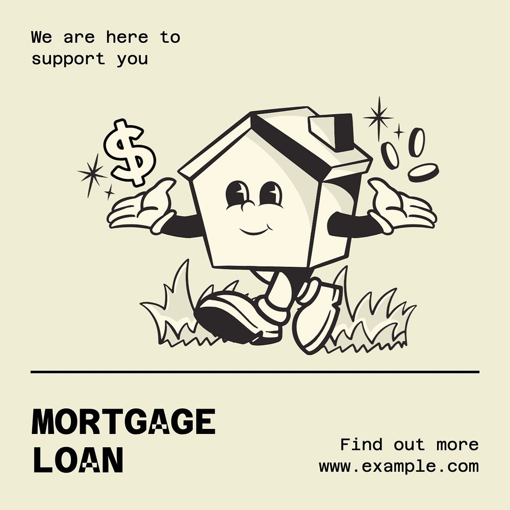 Mortgage loan Facebook post template, editable design