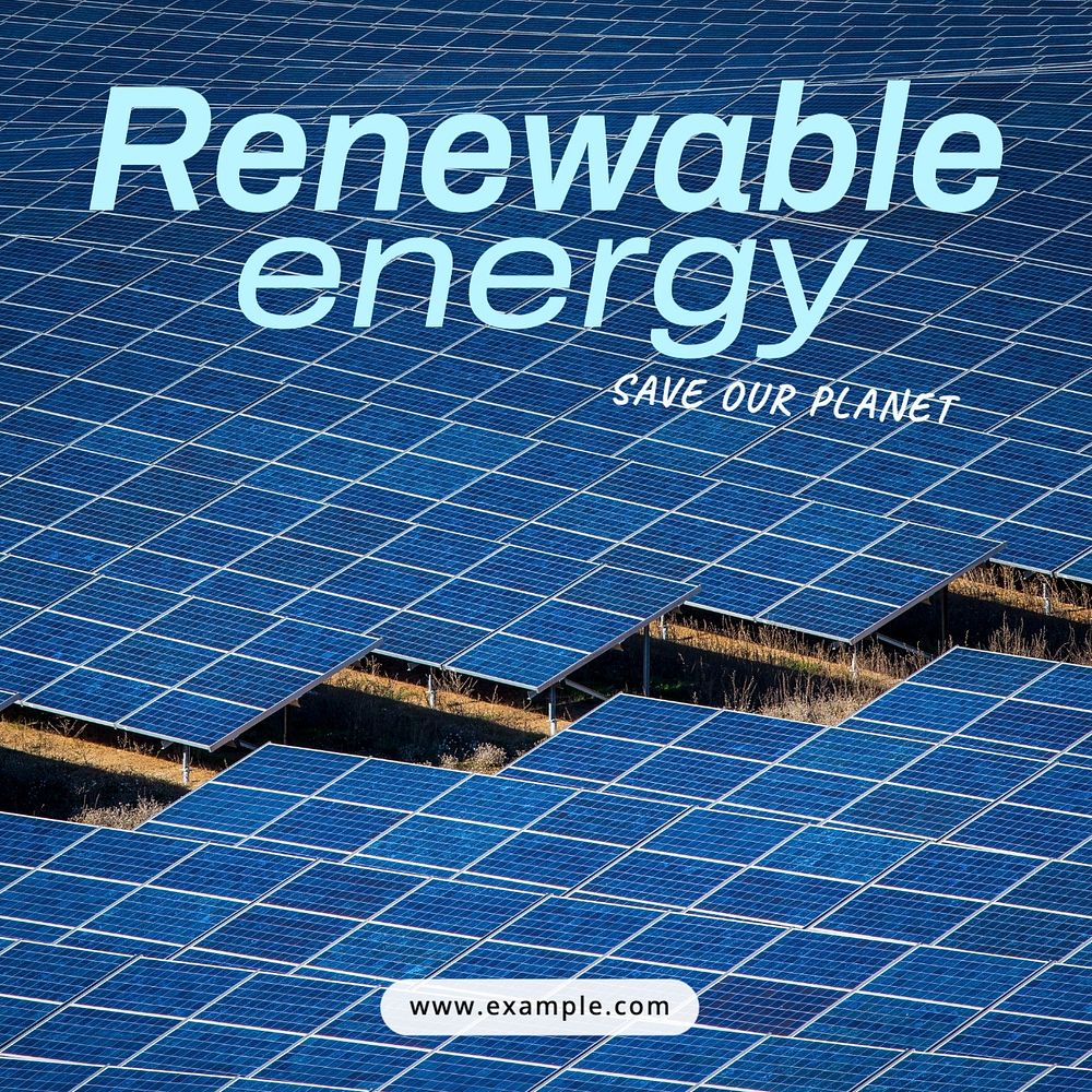 Renewable energy Facebook post template, editable design