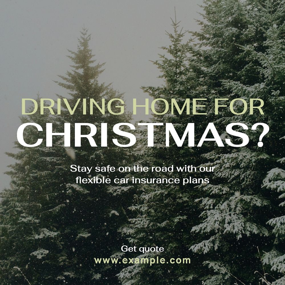 Christmas car insurance Facebook post template, editable design