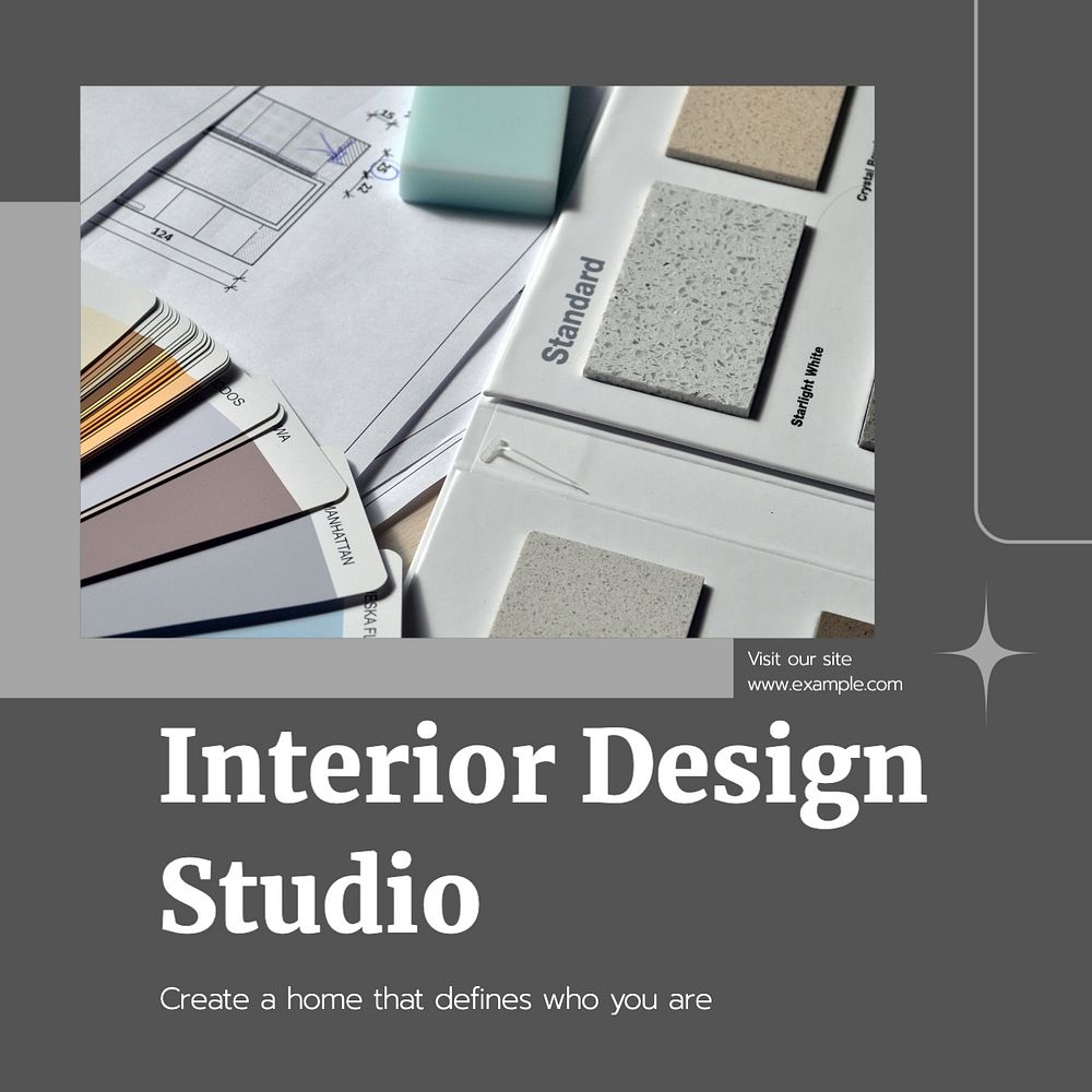 Interior design Facebook post template, editable design