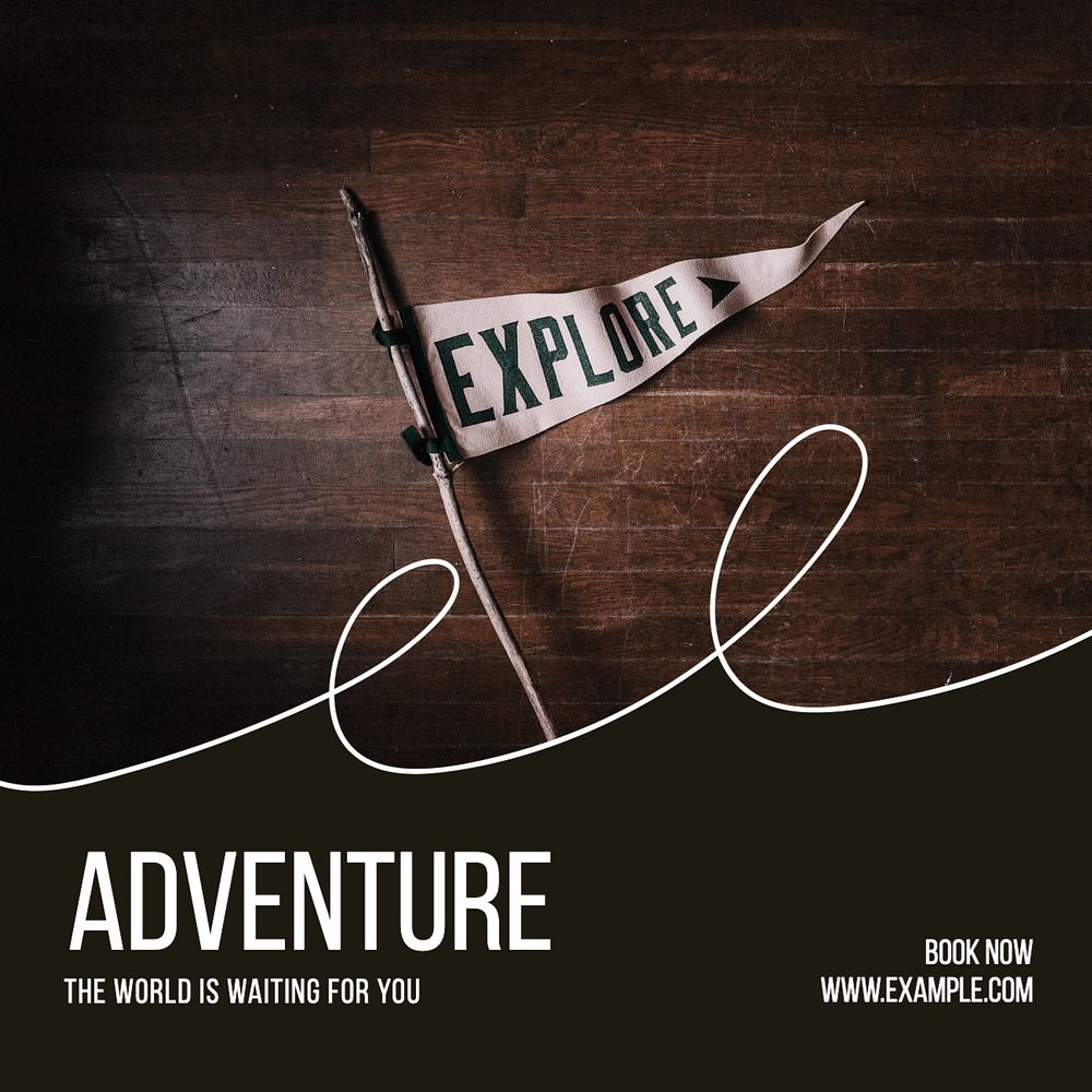 Adventure Facebook post template, editable design