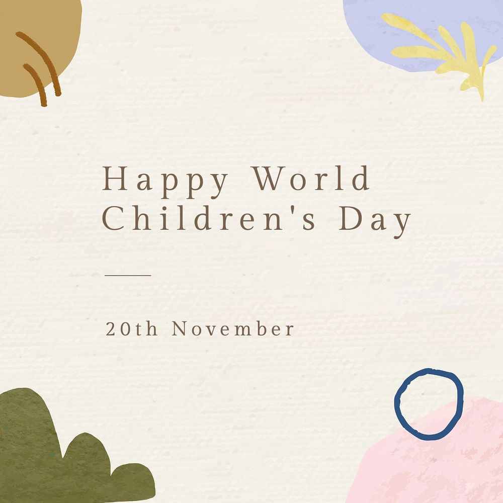 Happy children's day Instagram post template, editable text