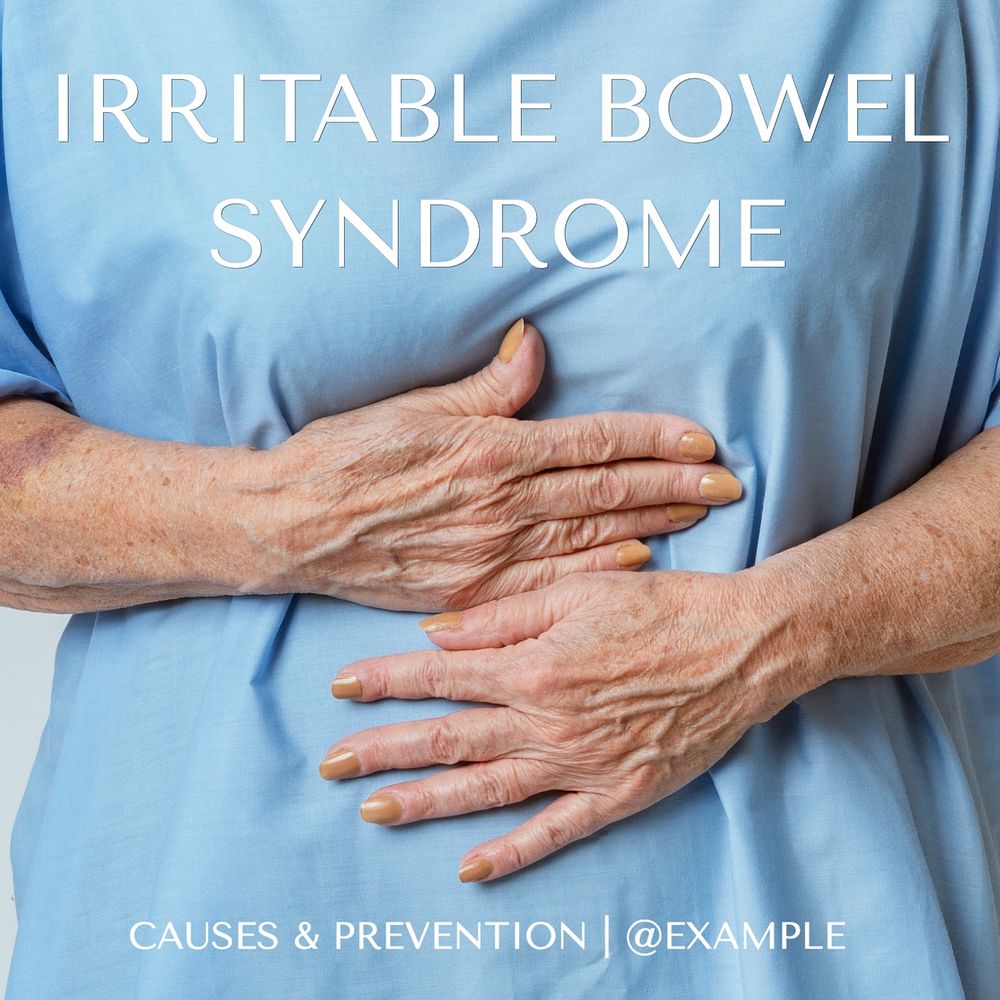 Irritable bowel syndrome Facebook post template, editable design