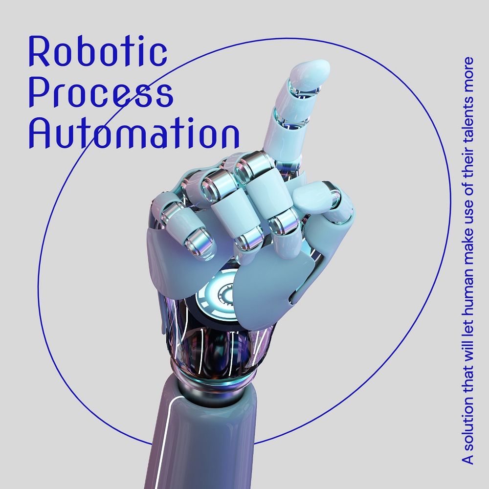 Robotic process automation Facebook post template, editable design