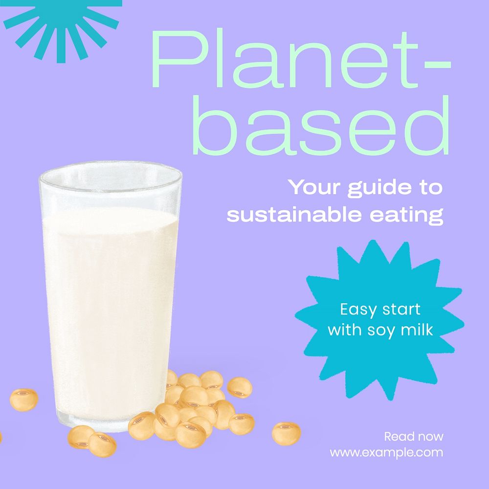 Planet-based diet Facebook post template, editable design