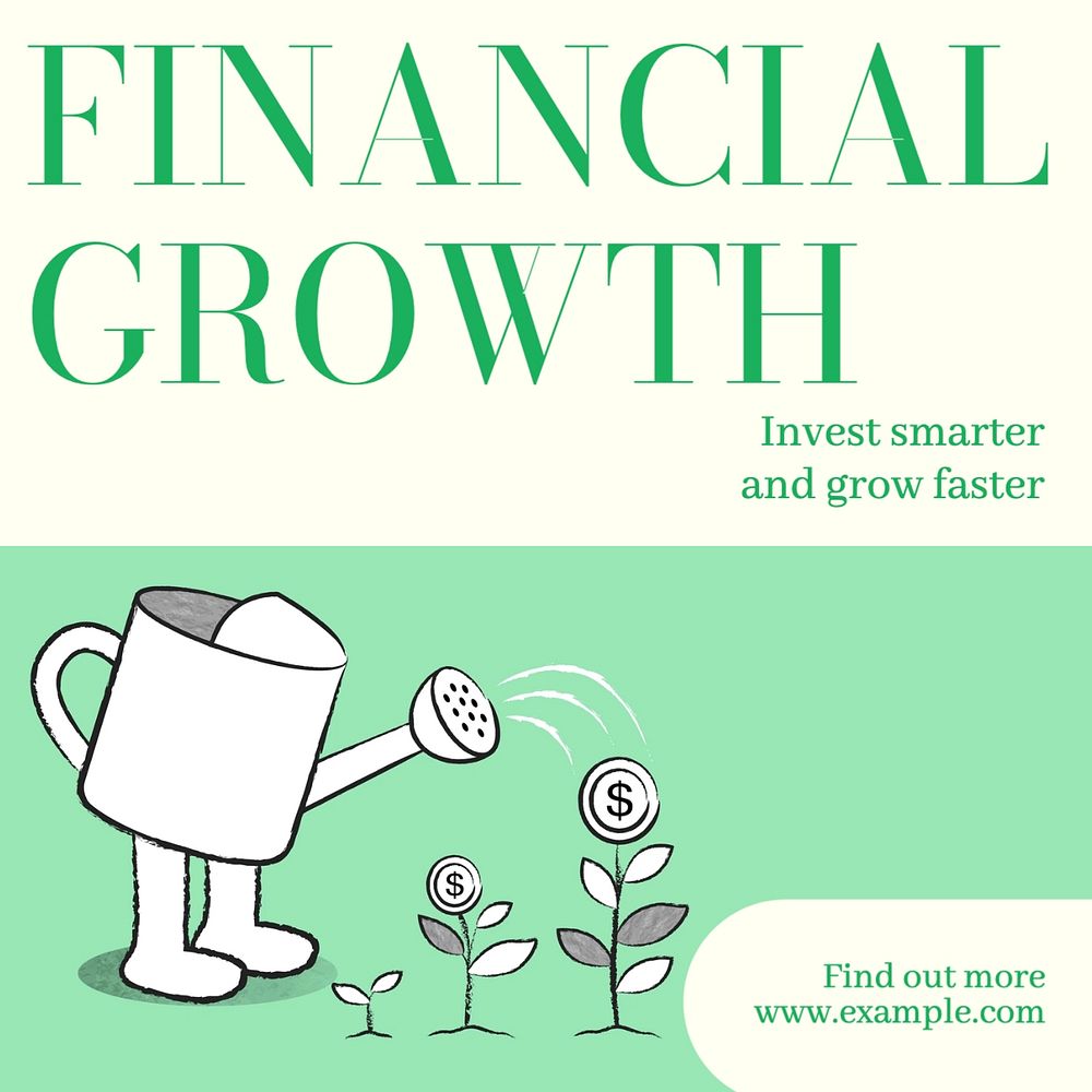 Financial growth Facebook post template, editable design