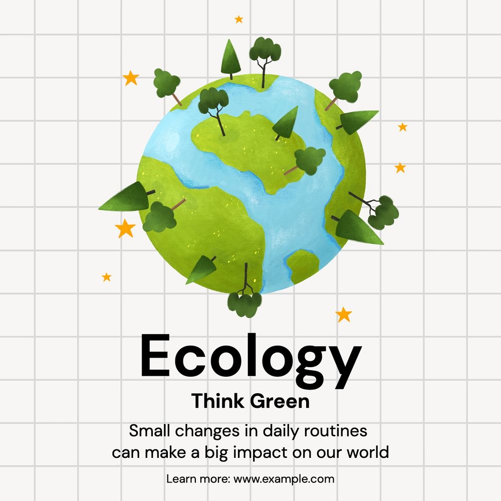 Ecology Facebook post template, editable design