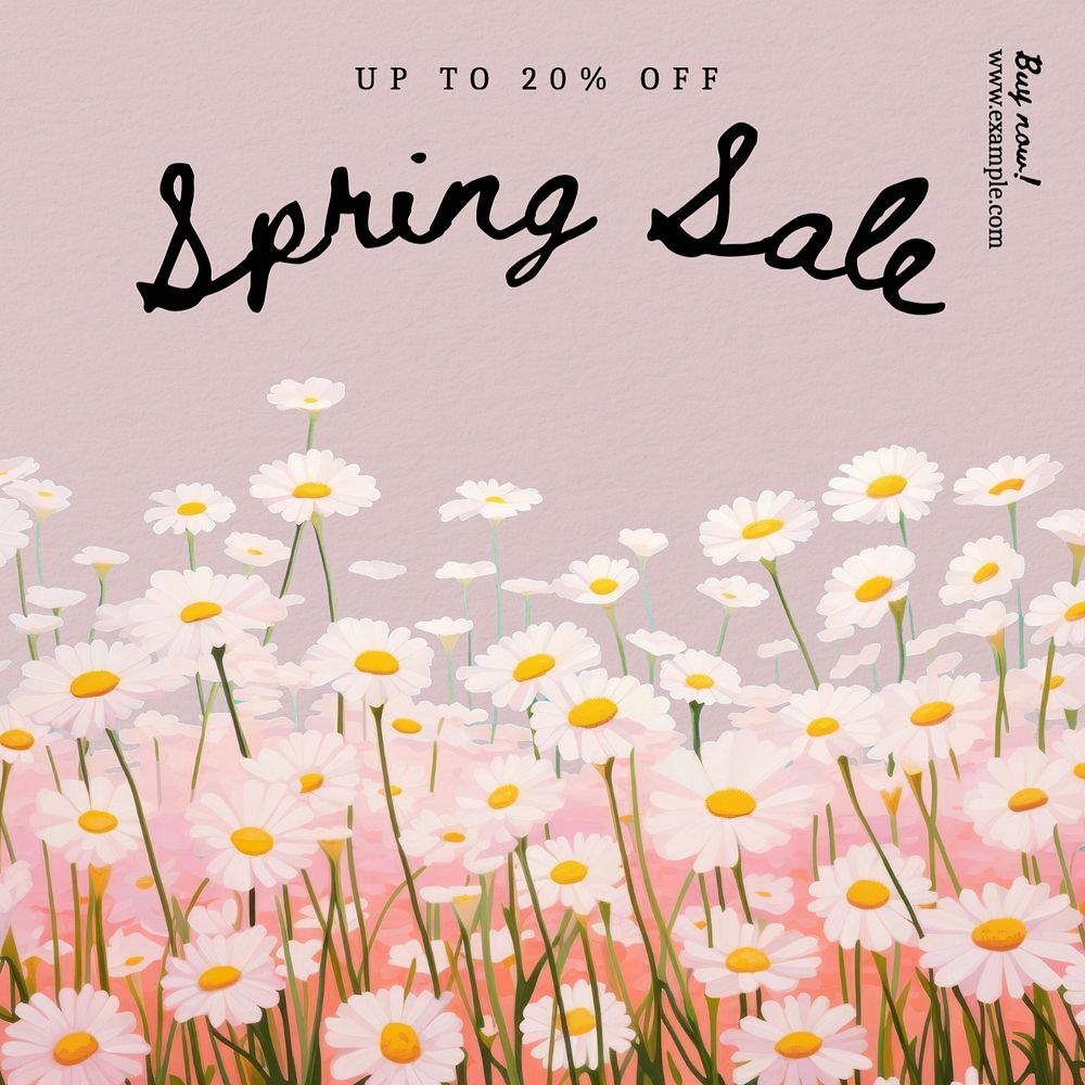 Spring sale post template, editable social media design