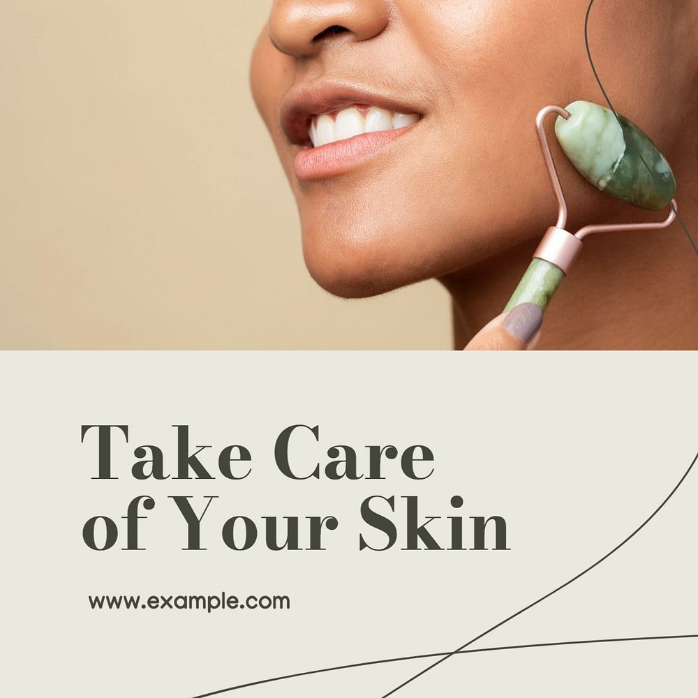 Skincare Facebook post template, editable design