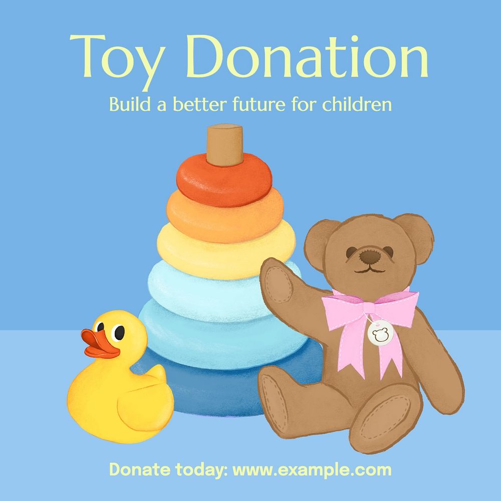 Toy donation Facebook post template, editable design