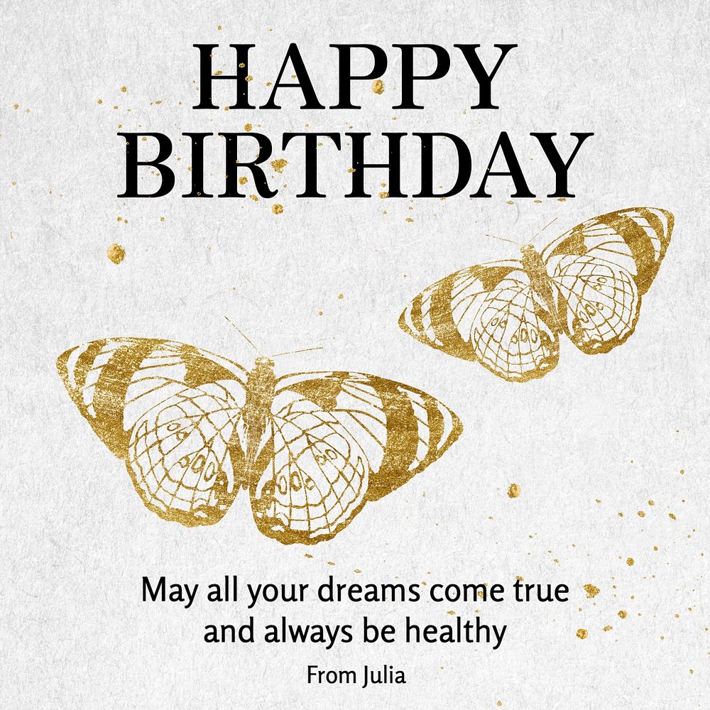 Happy birthday Facebook post template, editable design