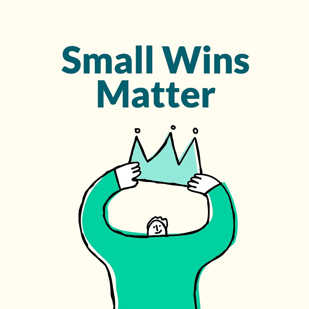 Small wins matter Facebook post template, editable design