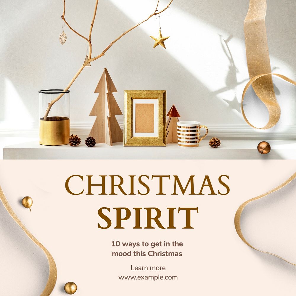 Christmas spirit Facebook post template, editable design