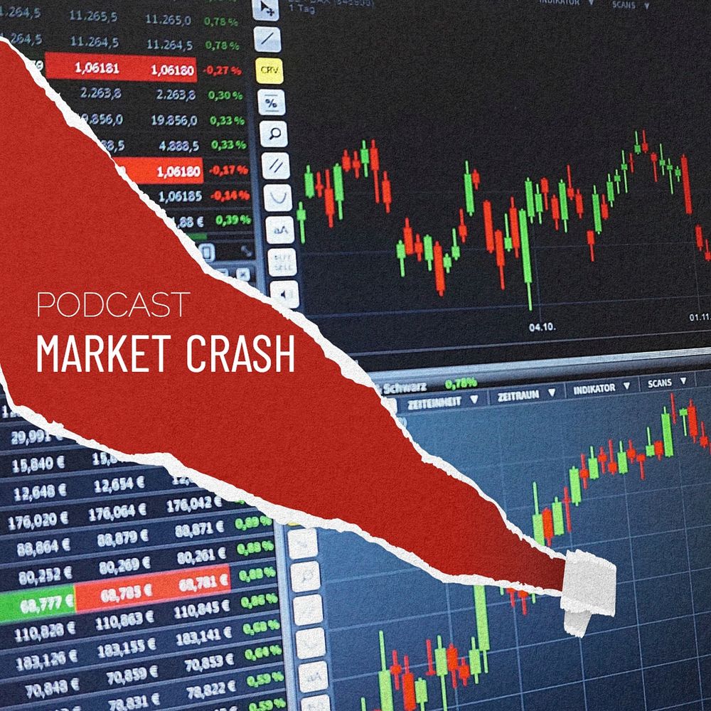 Market crash preparation Facebook post template, editable design