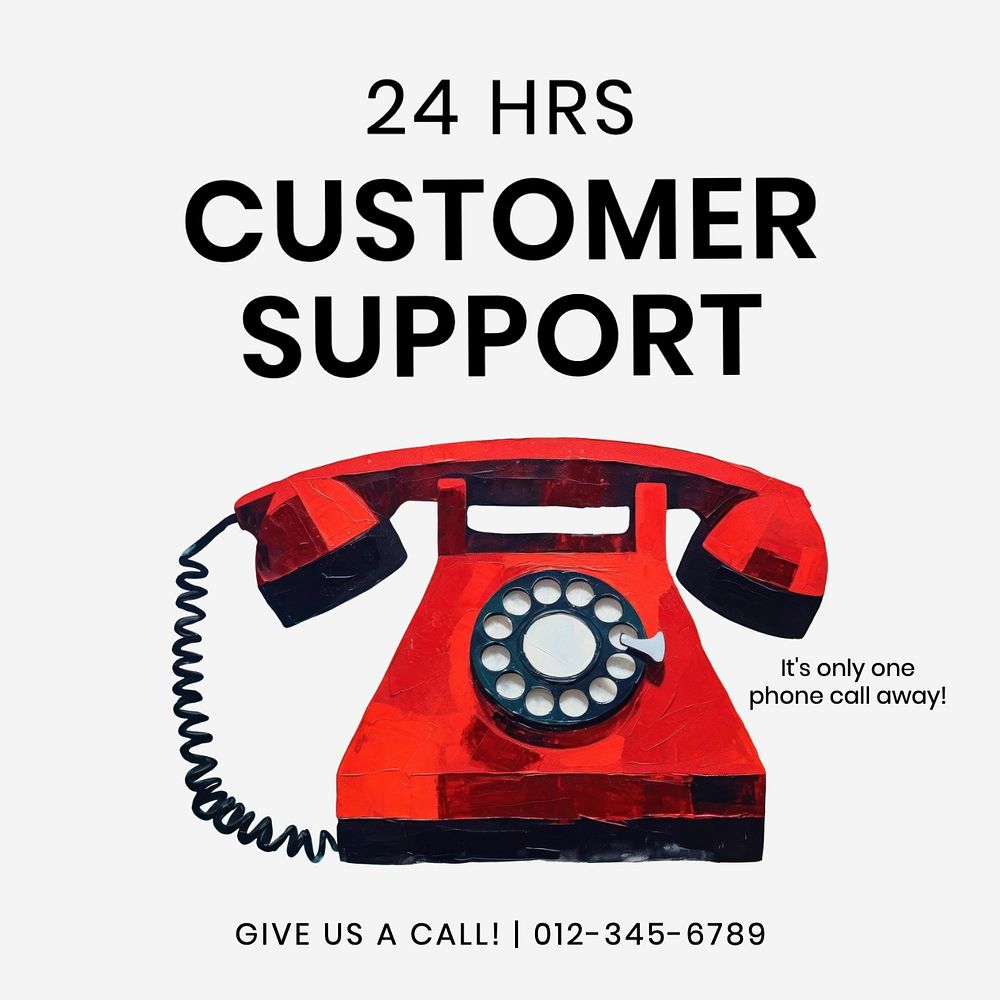 Customer support post template, editable social media design