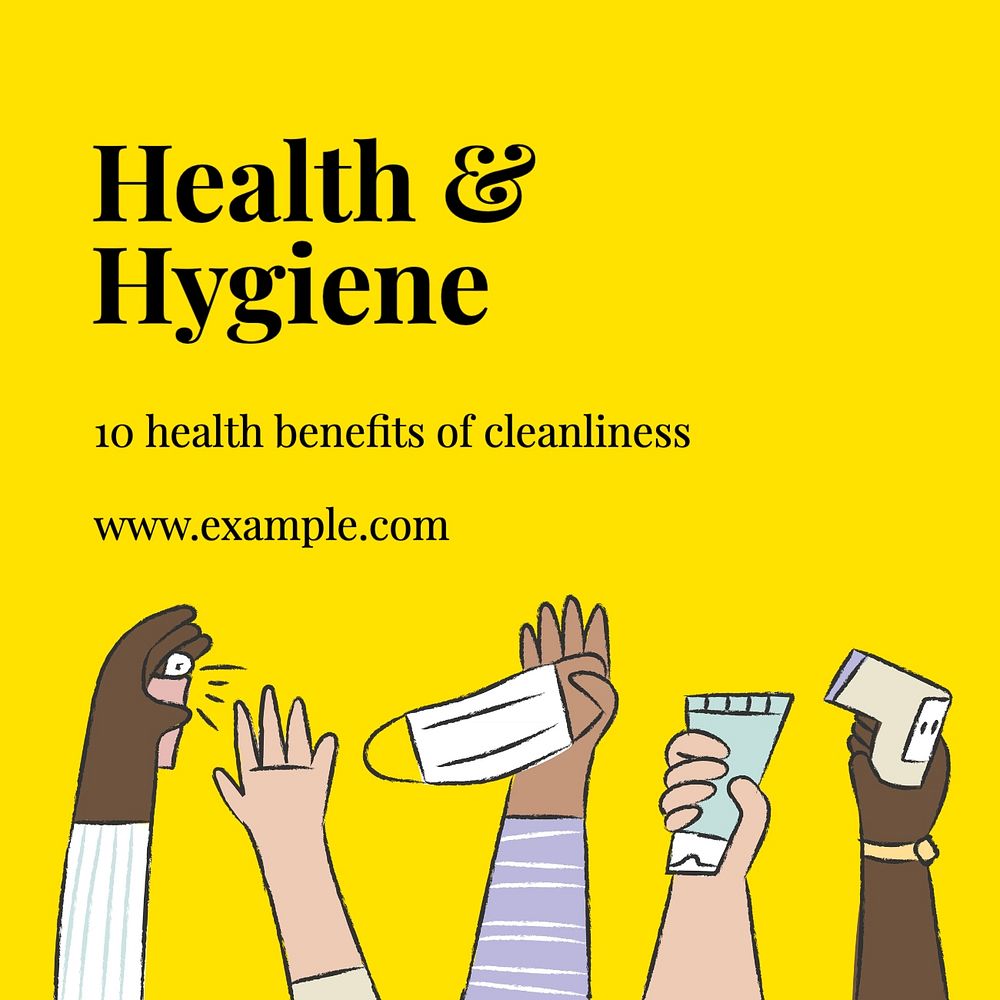 Health & hygiene Facebook post template, editable design