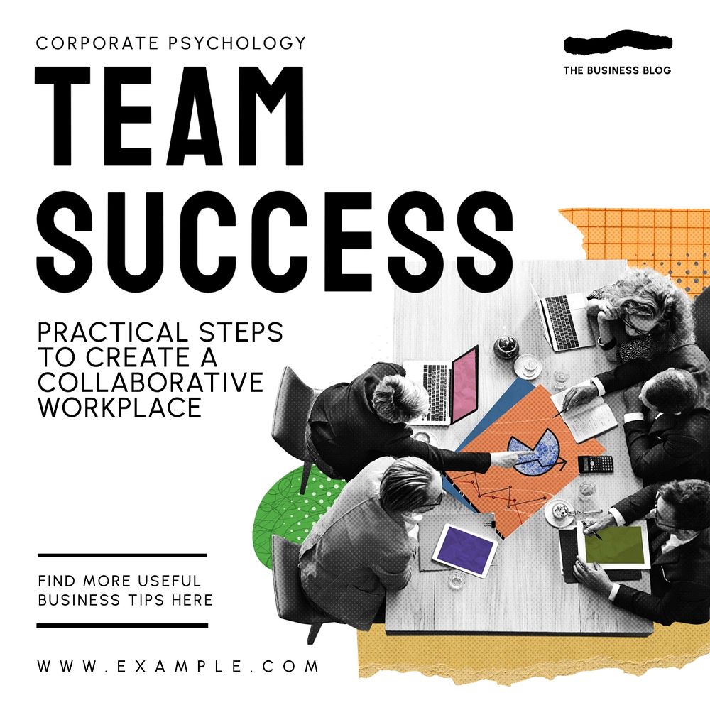 Team success Facebook post template, editable design