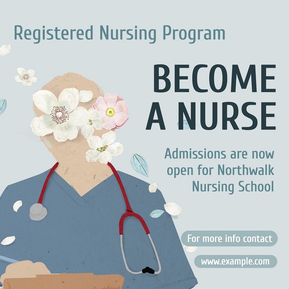 Nursing program Facebook post template, editable design