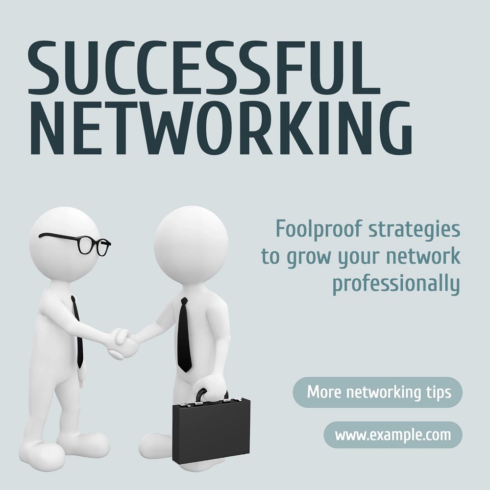 Successful networking Facebook post template, editable design