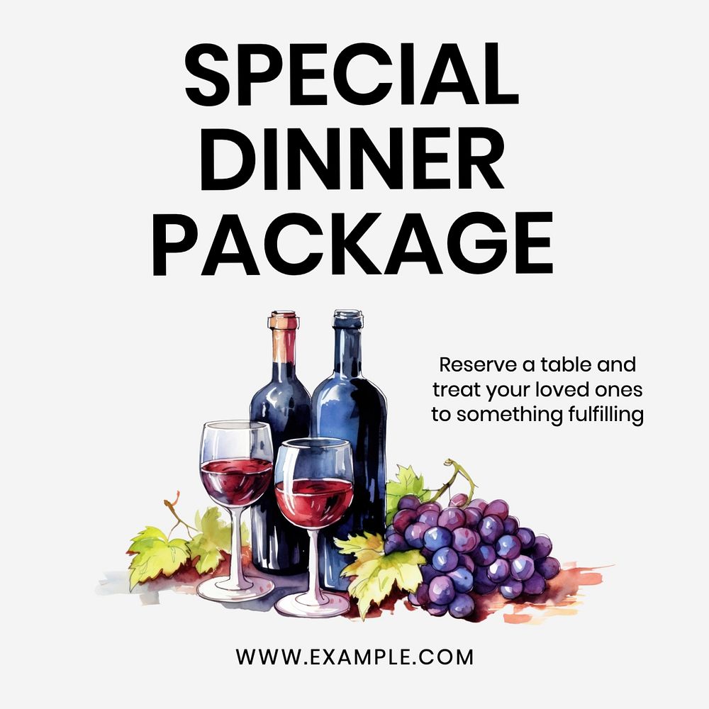 Special dinner restaurant post template, editable social media design