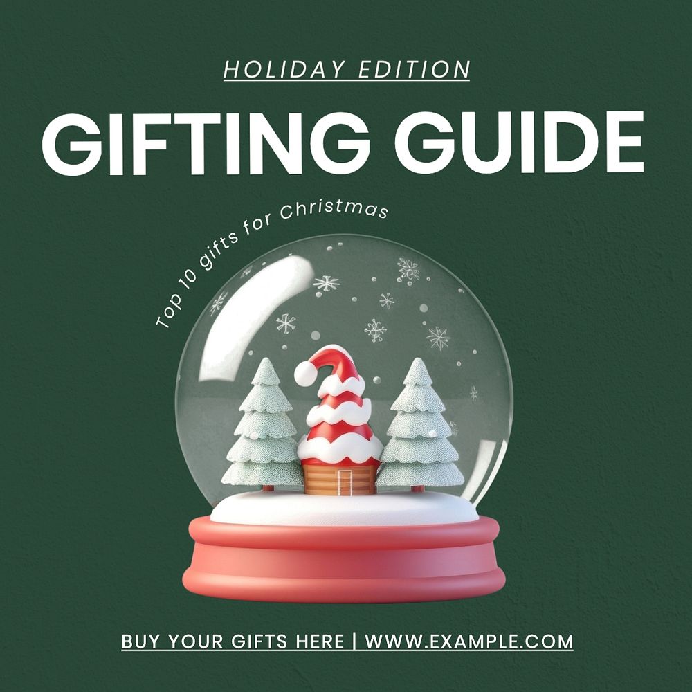 Gifting guide post template, editable social media design