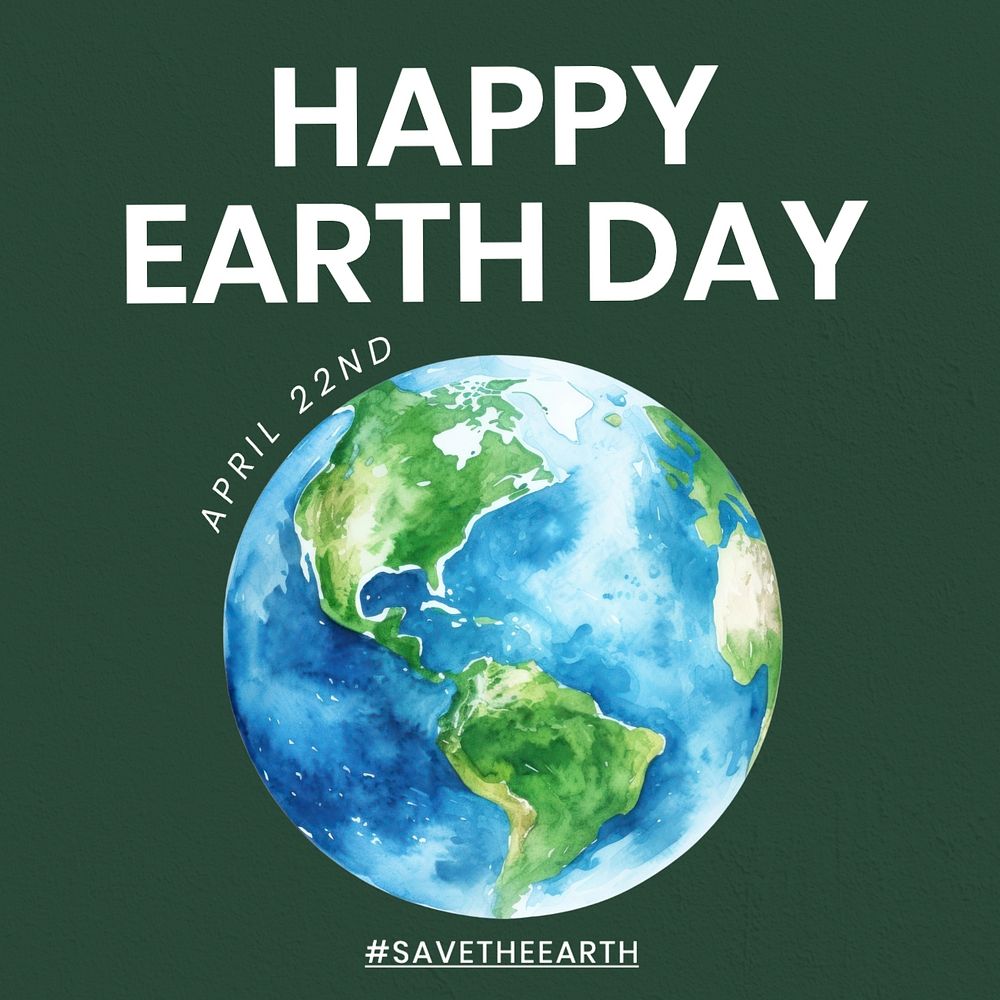 Happy earth day post template, editable social media design